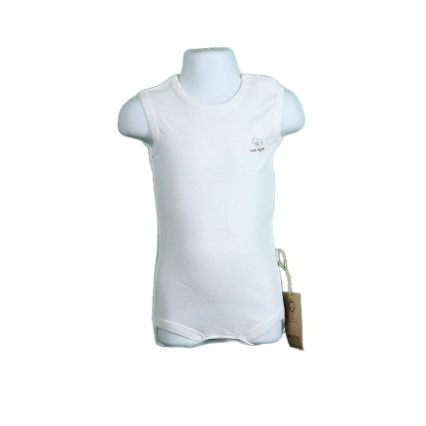 05 Sleeveless Onesie Plain Ecru 1
