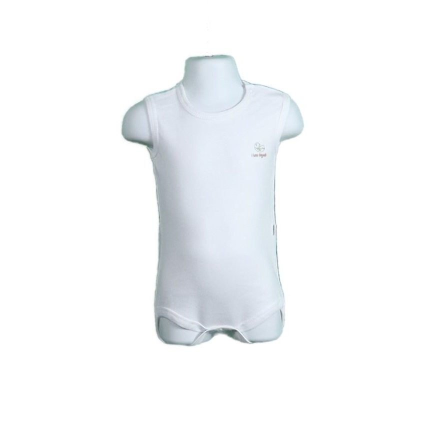 05 Sleeveless Onesie Plain White 1