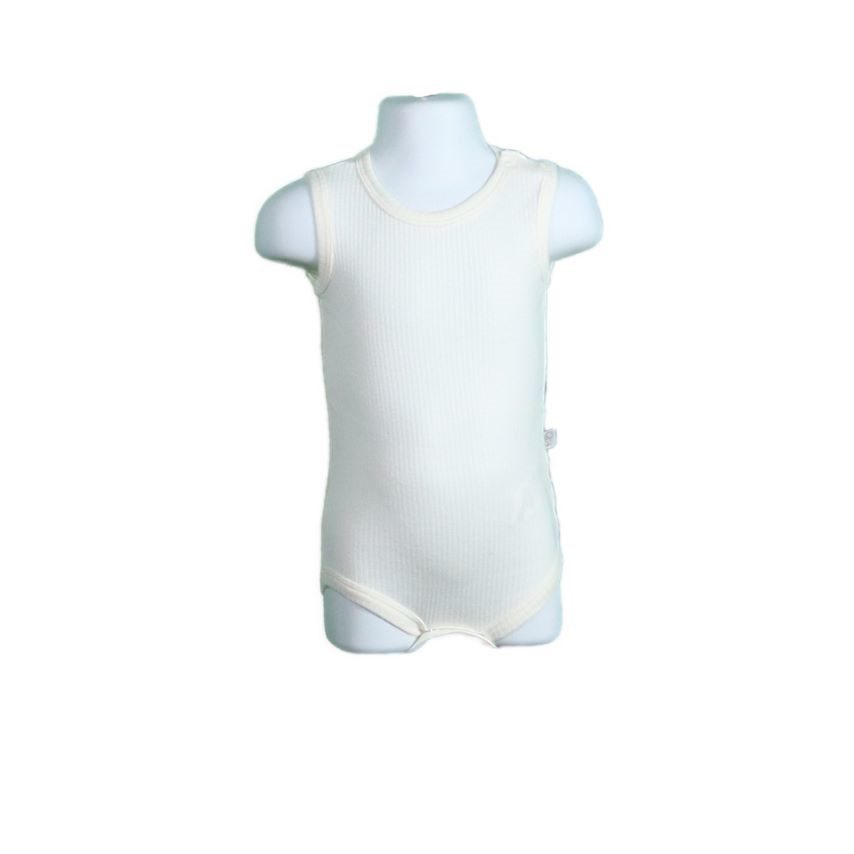 05 Sleeveless Onesie Ribbed Ecru 1