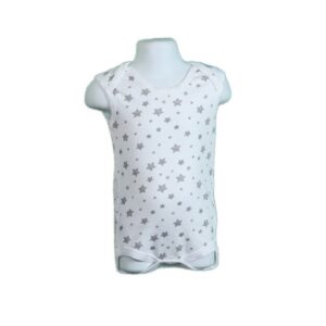 05 Sleeveless Onesie Stars White 1