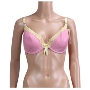 27 Elle Macpherson Sheer Ribbon Pink Bra 1