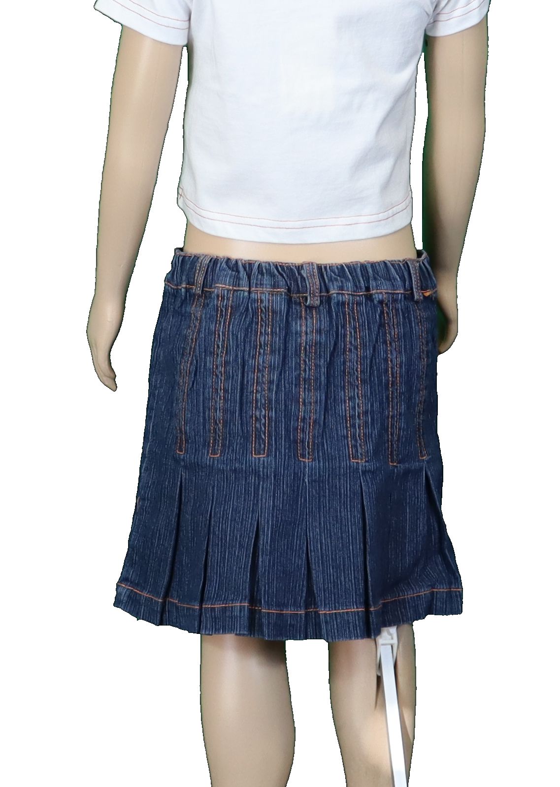 Girls Pleated Denim Skirt Bargain As Clothing